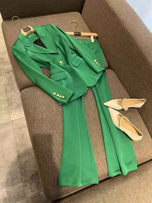 VANLU advanced development!  2022ZUI new fashionable color system ~ commuter OL long-sleeved suit + flared pants suit 1723