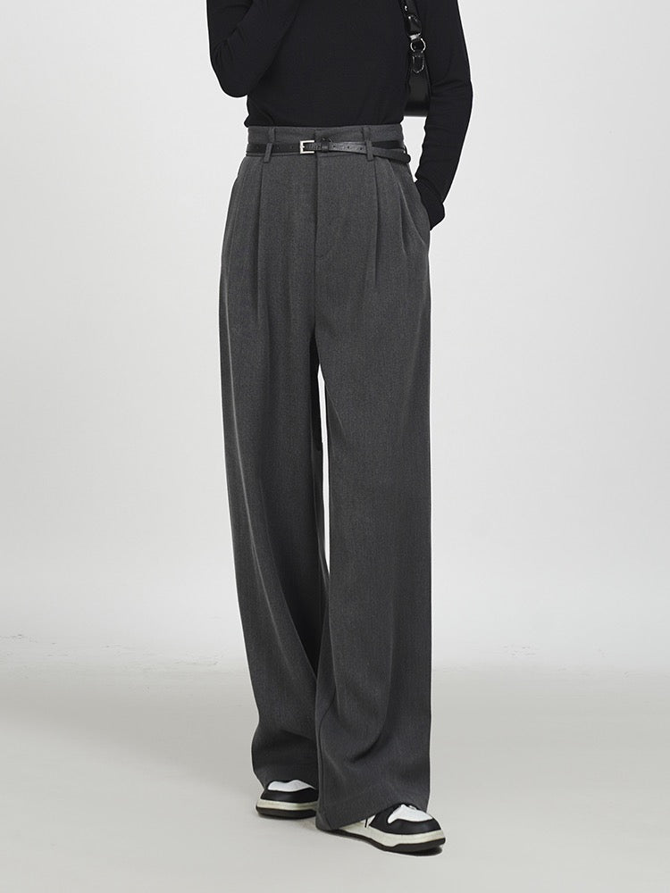 Wide-leg pants women's high waist spring 2023 new loose and thin drape sense straight tube mopping fashion casual trousers