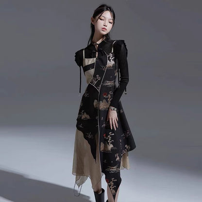 JZ Craftsman "New Product Has Opened" Menghuace Heavyweight Embroidered National Style Dress 2 Piece Set & New Chinese Style