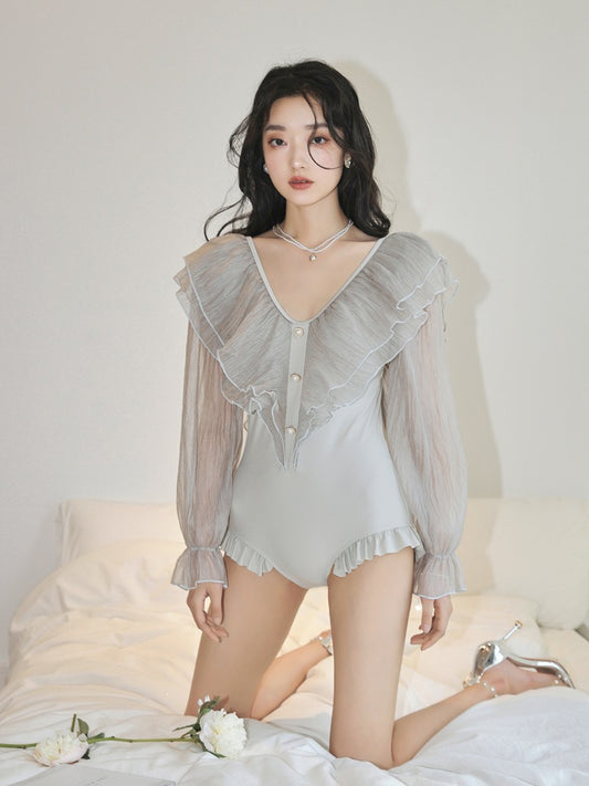 Jinzhu swimsuit women's summer 2022 new pure desire wind hot spring one-piece conservative slimming cover belly advanced sense swimsuit