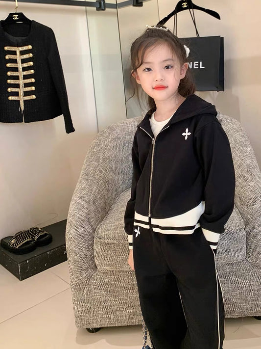 Original girls' children's clothing autumn clothing big children's Korean sports suit children's 2022 early autumn new casual sweater pants