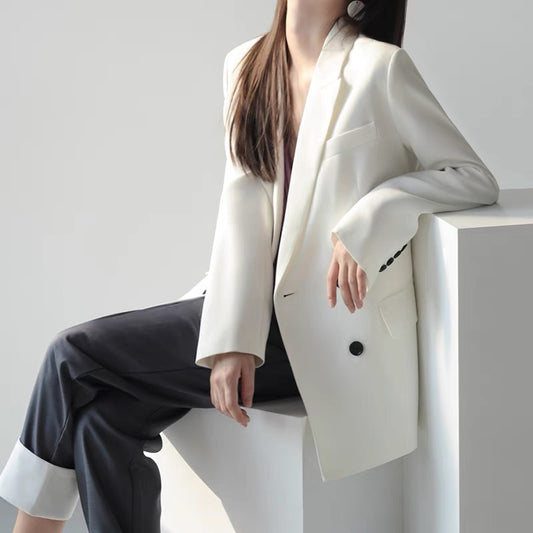 MZOMXO three-color double-breasted all-match women's 2021 autumn new loose khaki casual jacket