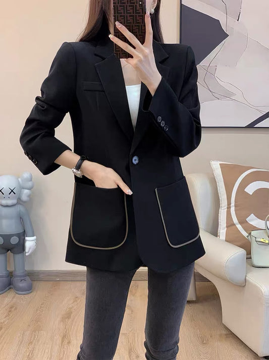 2022 autumn and winter new French temperament Hepburn style slim fit and thin high-end fashion Western-style small suit jacket