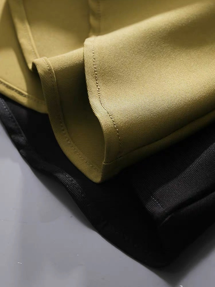 Irregular high waist and thin autumn fragrance yellow lotus leaf side wrap hip skirt women's 2023 spring and summer new mid-length skirt