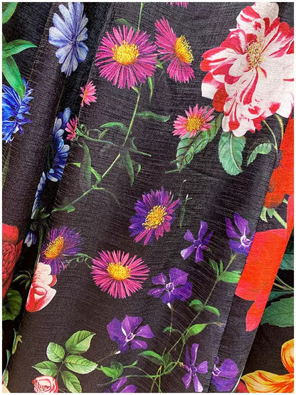 French retro print niche design high waist sling dress summer texture advanced 2022 new style