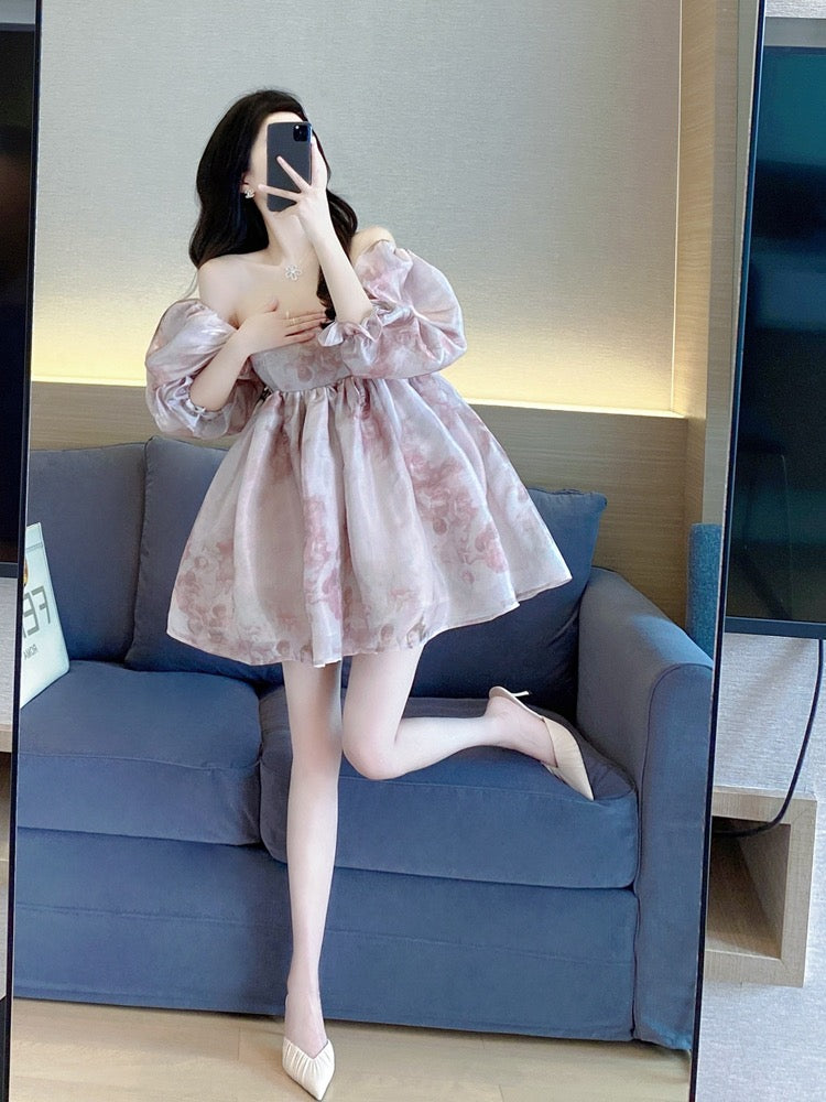 Sweet princess wind tutu skirt 2022 new temperament French retro niche waist a-line skirt dress female summer 2032