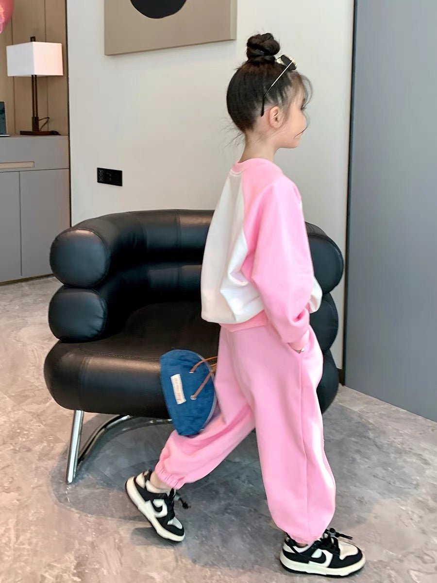 Original girls' casual suit autumn 2022 new western style fashionable children's middle and big children's love beaded sweater
