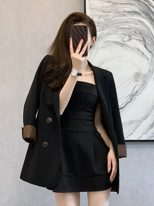 2022 autumn and winter new French temperament, light and mature style, slim and slim, high-end fashion, casual small suit jacket women