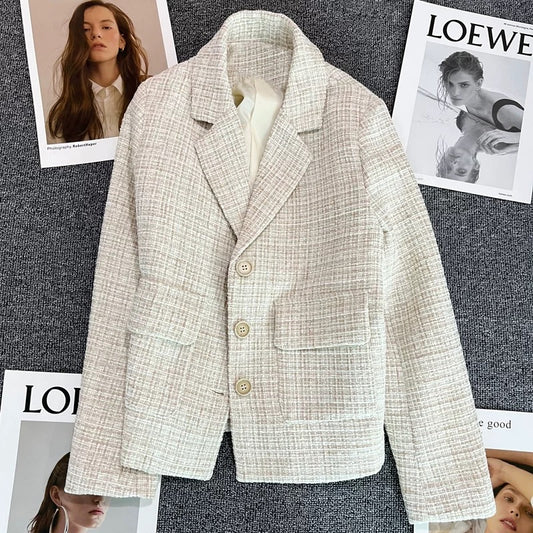 Off-white small fragrance suit jacket female 2022 autumn new design fashion all-match casual small suit 1764
