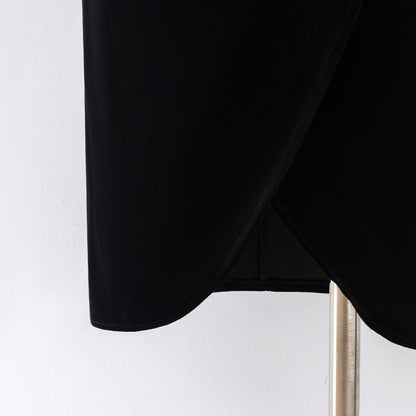 Black high-waisted velvet skirt women's autumn and winter 2022 new bag hip mid-length a-line skirt gold velvet bag skirt