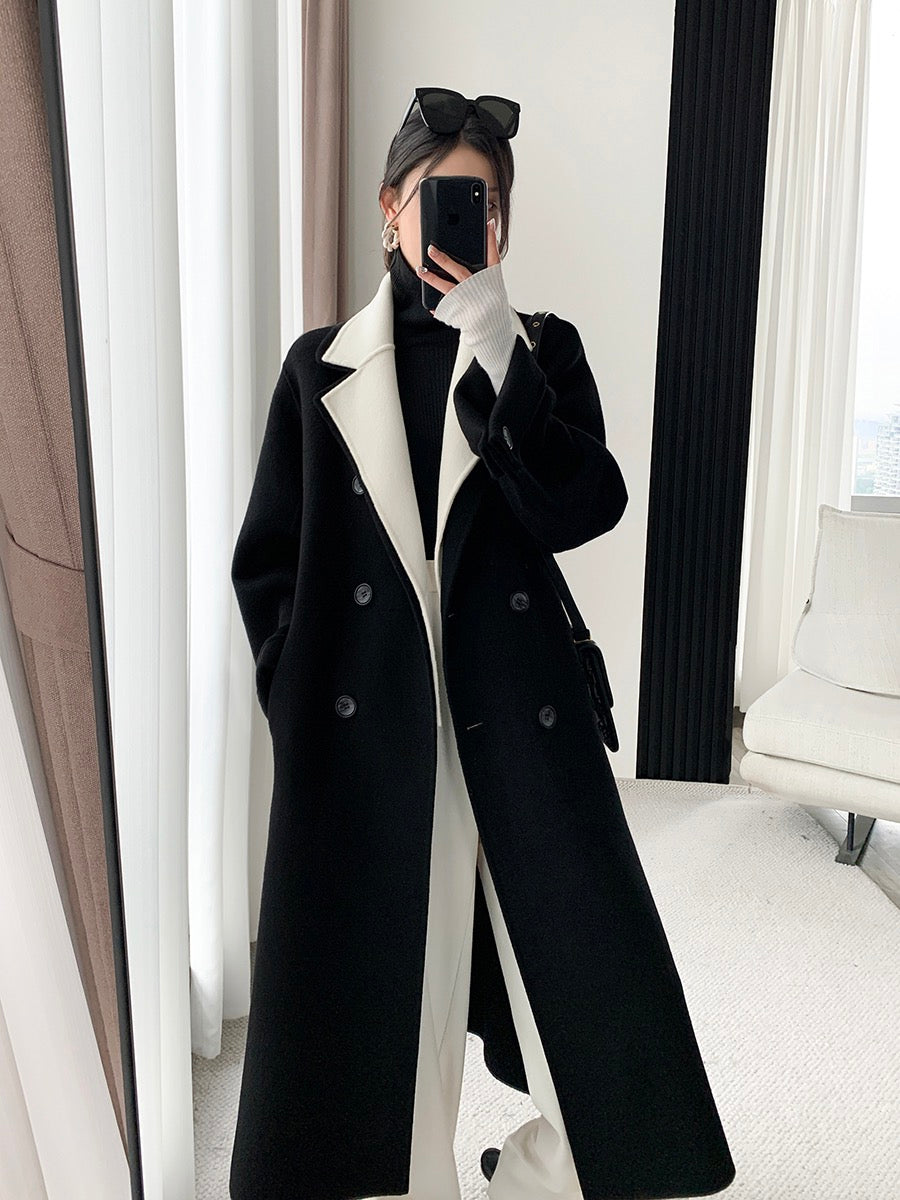 Guoge customized camel double-sided wool coat 2022 autumn and winter new high-end temperament goddess fan woolen coat