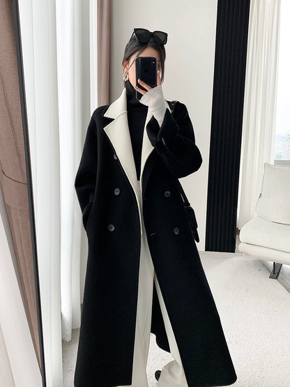 Guoge customized camel double-sided wool coat 2022 autumn and winter new high-end temperament goddess fan woolen coat