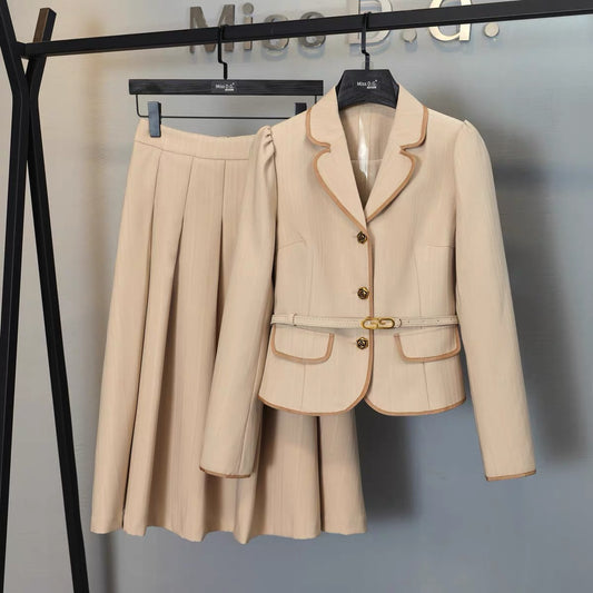 Miss DG fashion age-reducing suit women's autumn new short coat all-match slim slim skirt two-piece set