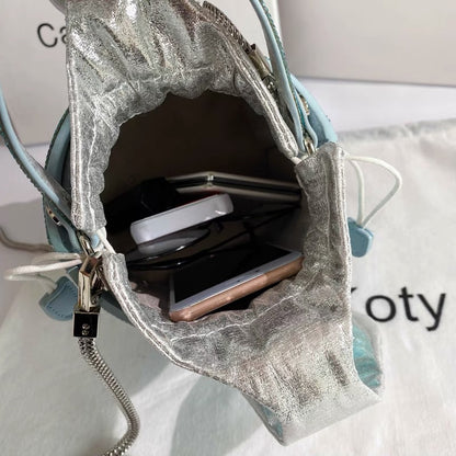 Carit&Koty pearl handbag 2022 new trendy high-end niche old flower bucket bag messenger bag explosion style