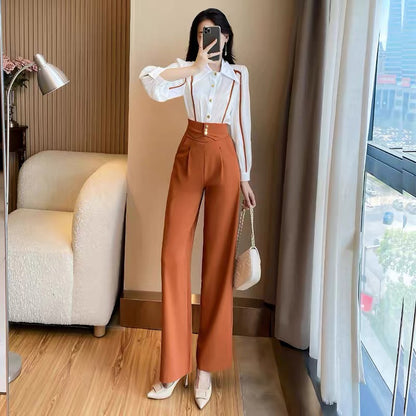 Temperament ladies two-piece Western-style autumn clothes 2022 new women's professional suits high-quality autumn shirts and pants