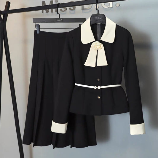 Miss DG Xiaoxiangfeng suit 2022 early autumn new style foreign style age-reducing short jacket A-line skirt two-piece set 1708