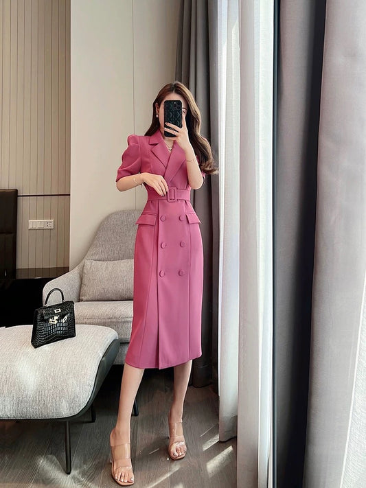 Miss Dong high-end custom dress long section 2022 new women's summer high-end sense waist slim temperament suit skirt 1781