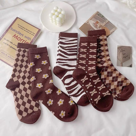 Rabbit fleece socks winter socks women warm thickened mid-tube socks ins tide Hyun Ya flower cartoon wild lingering snow socks