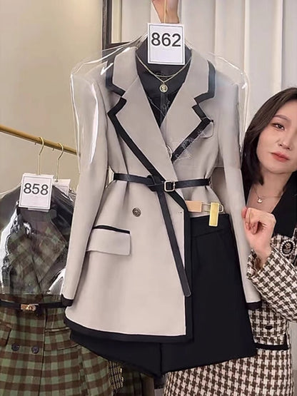 2022 winter new Korean drama Xiaoxiangfeng autumn and winter professional wear two-piece clothes high-end style
