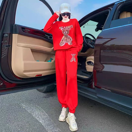European station 2022 autumn and winter new women's high-end fashion casual suit early autumn design Western style sweater two-piece set 1670