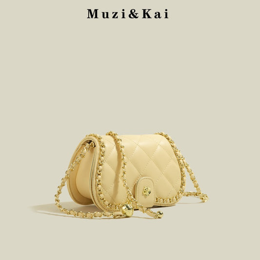MuziKai genuine high-grade texture niche bag women's 2022 new trendy Messenger shoulder small square bag women's bag