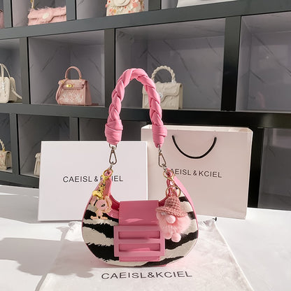 CAEISL&KCIEL women's bag niche design high-end zebra pattern underarm bag 2022 new one-shoulder baguette bag