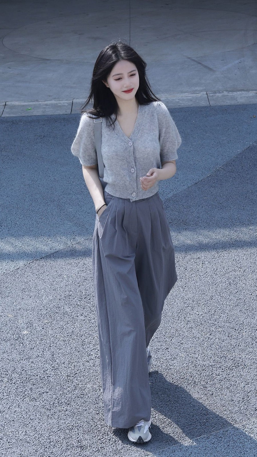 Summer new pear-shaped body tea wear a complete set with milk system slightly fat and thin cover meat two-piece suit for women