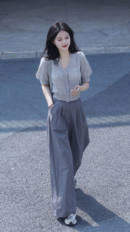 Summer new pear-shaped body tea wear a complete set with milk system slightly fat and thin cover meat two-piece suit for women