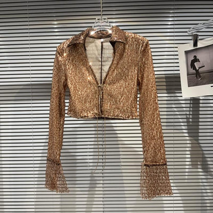 Internet celebrity same style 2023 spring new hot girl celebrity full body sequins shiny short short sleeves shoulder pad short coat