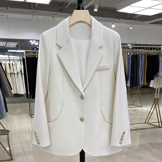 Off-white high-end design feeling thin and niche temperament suit jacket women's spring and autumn new all-match professional small suit