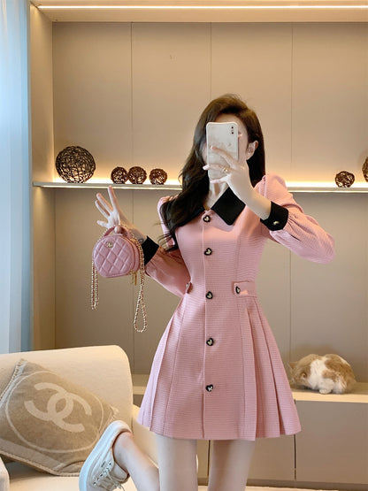 French style small fragrance dress women's 2022 autumn and winter new small waist slimming high-end French temperament skirt