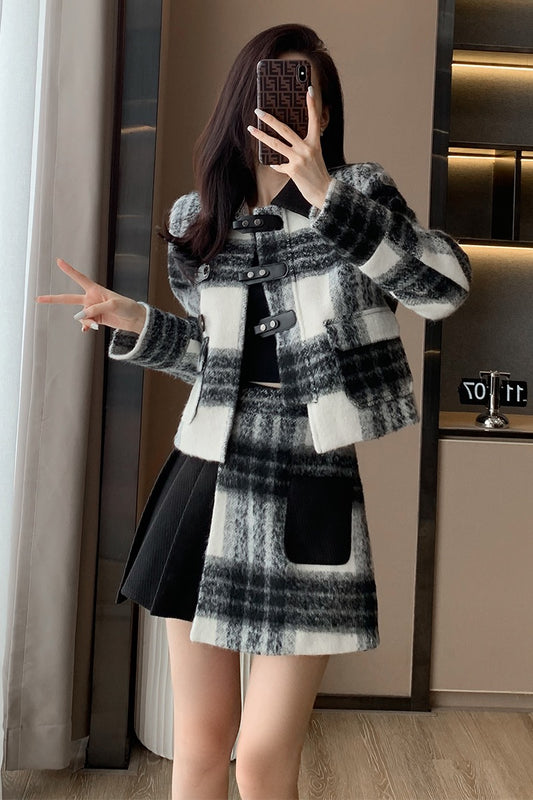 Xiaoxiangfeng high-end small dress suit women's autumn and winter 2022 new a-line skirt two-piece suit fashion style