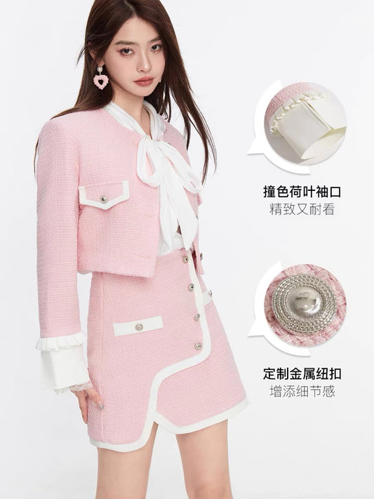Fantu fashion temperament small fragrance short coat skirt suit 2022 autumn new high-end two-piece women