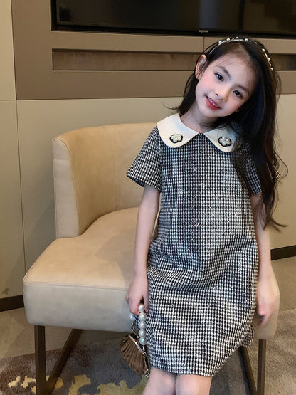 Original children's clothing girl's small fragrance style high-end dress children's Korean version of summer clothing new princess skirt foreign style
