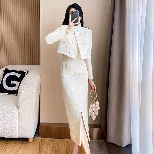 Western style Xiaoxiang style professional suit autumn and winter women's wear 2022 new temperament ladies jacket skirt two-piece set to reduce age