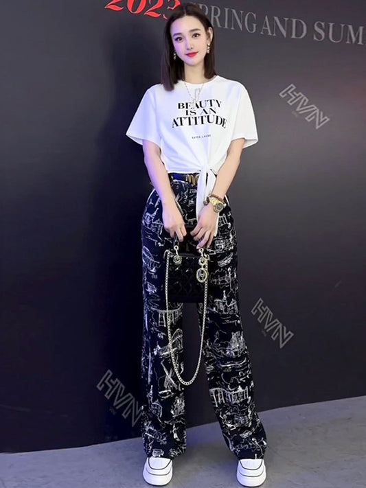 Sports and leisure suit women's summer 2023 new two-piece suit