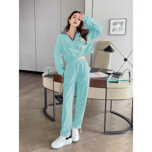 Early autumn leisure two-piece set 2022 new high-end fashion early autumn women's light mature autumn sweater suit women 1662