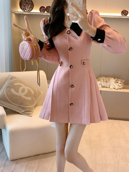 French style small fragrance dress women's 2022 autumn and winter new small waist slimming high-end French temperament skirt