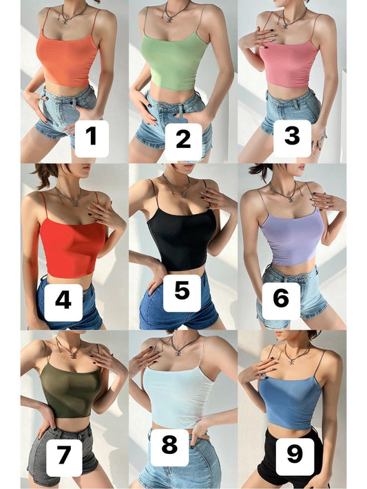 European and American thin shoulder straps short section navel exposed small sling female summer hot girl sexy tight inner wear tube top vest top