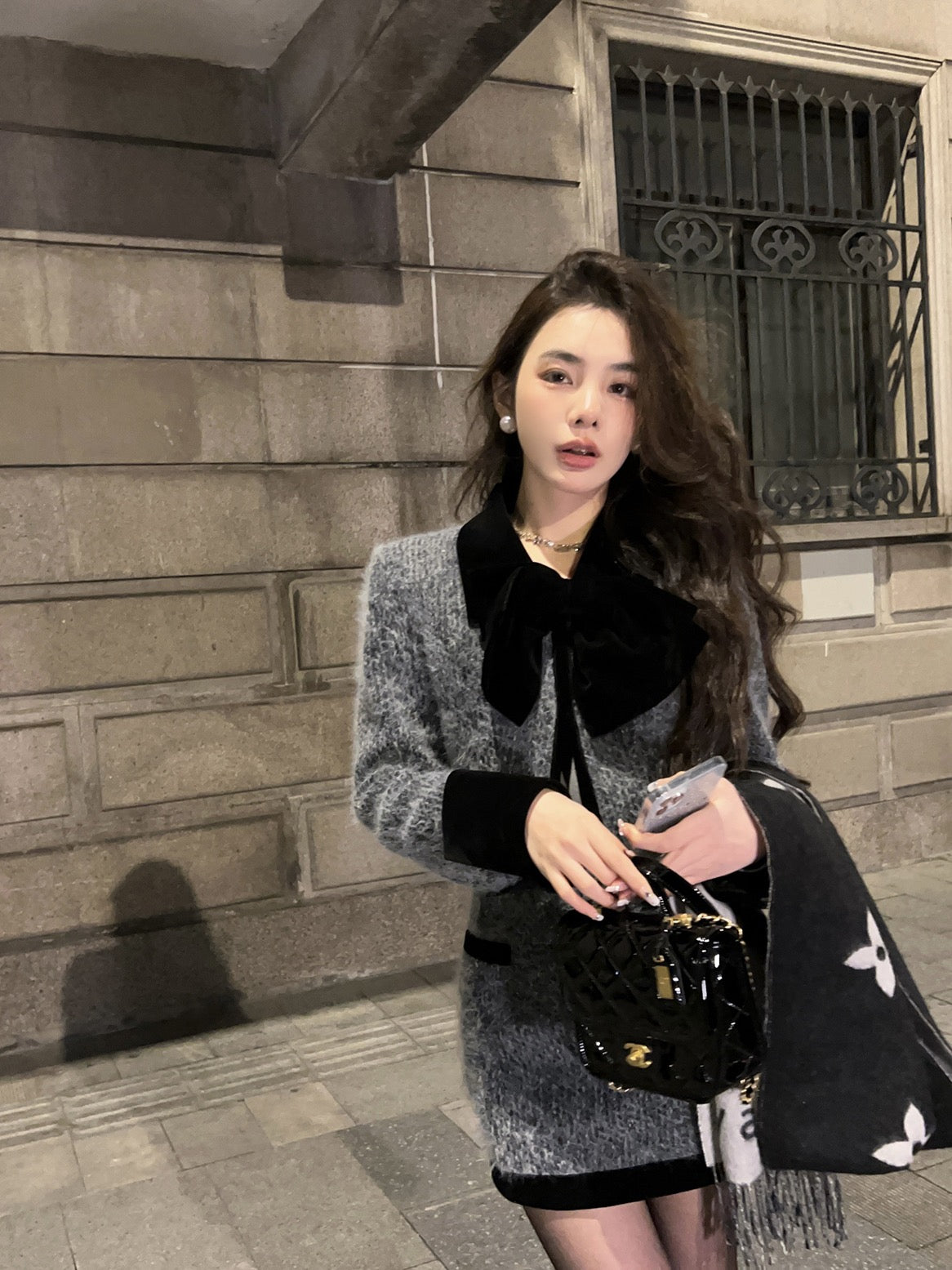 Qiu Rouyao sweet and spicy fragrance suit female 2022 new high-grade woolen short coat skirt female two-piece set