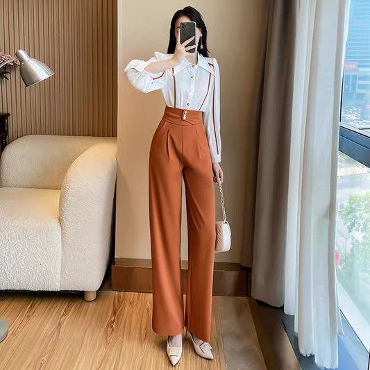 Temperament ladies two-piece Western-style autumn clothes 2022 new women's professional suits high-quality autumn shirts and pants