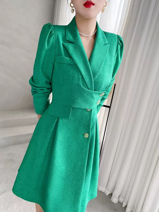 Autumn dress small fragrance style dress high-quality temperament goddess Fan commuting to show thin tea break suit skirt design niche winter 1822