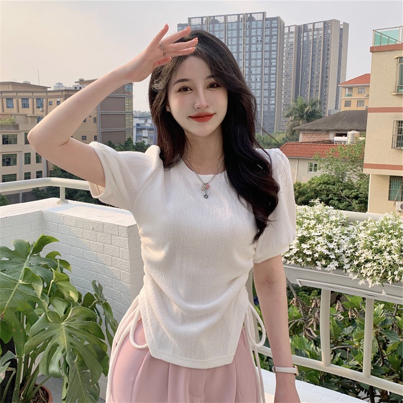 Summer women's clothing, slightly fat girls, large size, slightly fat mm, showing thinness, covering meat, reducing age, apple-shaped pear-shaped body, wearing suits