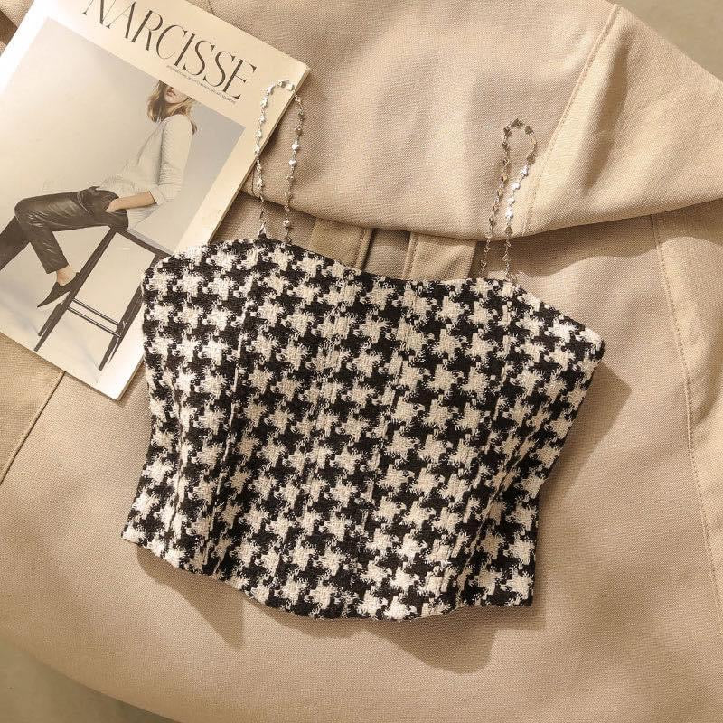 French chic and unique camisole women's inner and outer wear hot girl wrapped chest sexy design bottoming tube top top