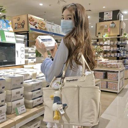 Japan vegiebag mommy bag portable mother and baby bag out light large capacity mother bag female canvas tote bag