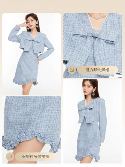 Fantu's high-end sense of small Shang plaid milk series wears an early autumn top 2022 autumn new all-match commuter jacket women