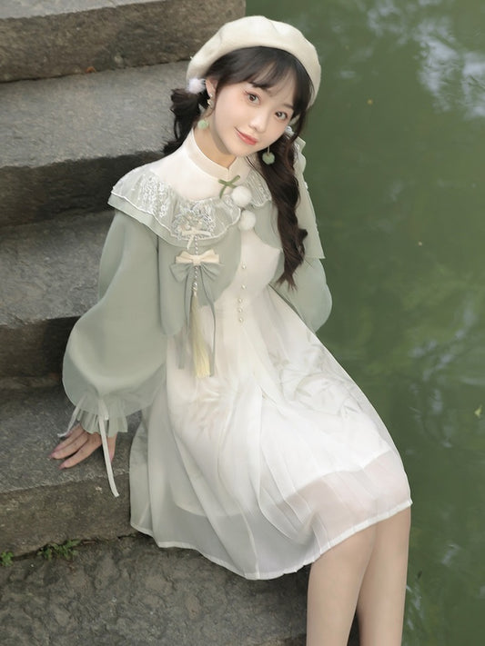 Zhuyin original Hanfu women's improved daily Han elements spring and autumn new Chinese style girl national wind dress jacket suit