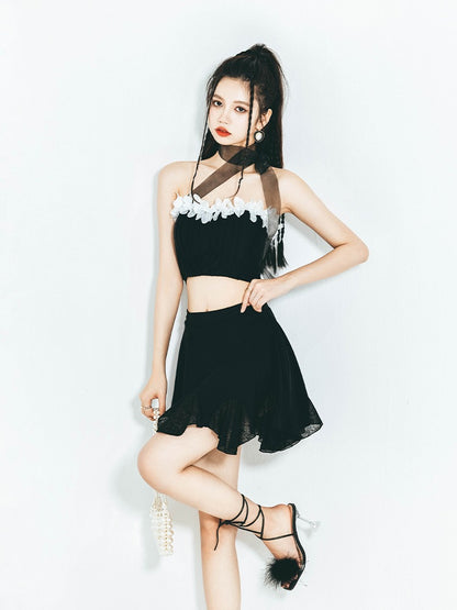 Junior Qi 2022 summer new ins style sexy pure desire niche high-end original design female split skirt swimsuit