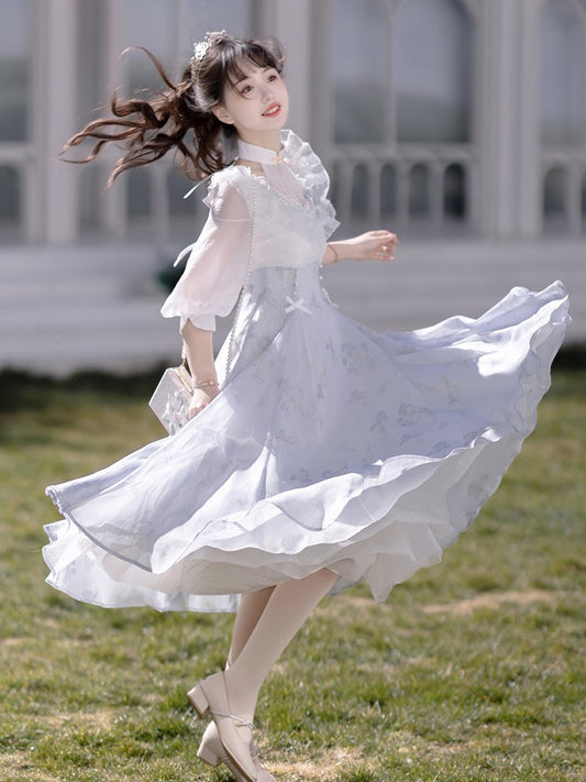 Iris Dream Original Genuine Hanfu Women's Improved Chinese Style Daily Han Elements Thin Section Elegant Dress Spring and Summer