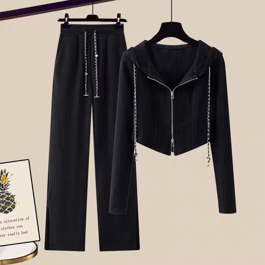 Early autumn new women's clothing pure desire style hot girl suit early autumn with a complete set of sweater casual pants two-piece set